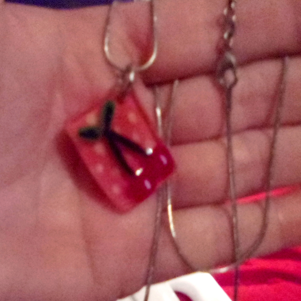 4/ $10 cherry pin up girl necklace